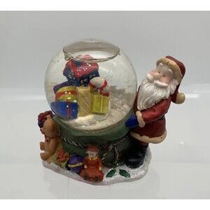 Christmas Snow Globe Santa and Presents Vintage